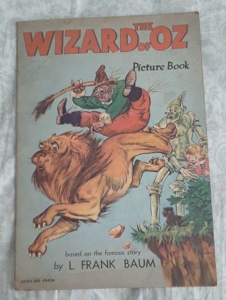 Vintage The Wizard Of Oz Picture Book 1939 Linen Book Frank L.  Baum Rare