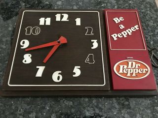 Dr Pepper Be A Pepper 10 2 4 Vintage Rectangular Advertising Plastic Wall Clock