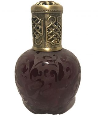 Vintage Cranberry Ruby Red Glass Perfume Burner,  Perfume Lamp
