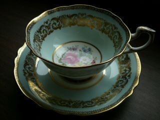 Vintage Paragon Cup And Saucer Floral With Gold Guilding