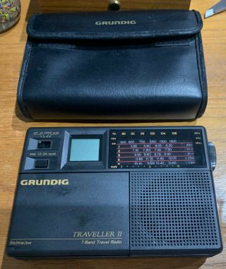 Vintage Grundig Traveller Ii 7 Band Travel Radio W Case Good