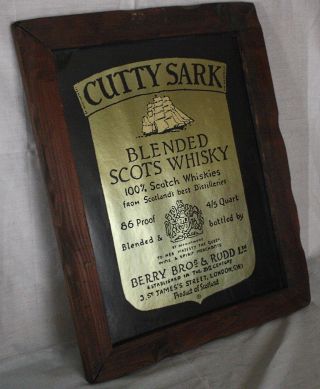 Vintage Cutty Sark Blended Scots Whisky Framed Glass Sign