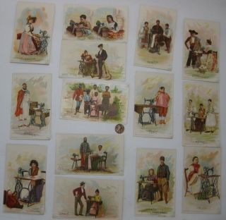 35 Singer Sewing Machine Manufacturing 1892 Trade Cards Costumes Of All Nations