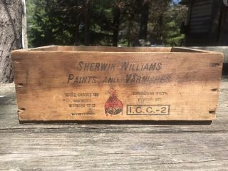 Vintag Sherwin Williams Paints & Varnishes Wood Box Crate Sherwin - Williams Paint