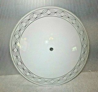 Mcm Vintage Round Frosted Glass Flush Mount Ceiling Light Cover Garland 13 "