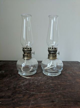 Vintage Lamplight Farms Bordeaux Twin Oil Lamps Made In Italy Pair 2 W Wicks