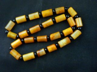 26 Inches Chinese Old Jade Beads Prayer Necklace G054