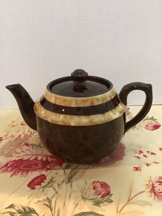 Vintage Teapot Brown Betty By Price Bros.  England Rich Brown 4 Cup 8.  5x5” Rare