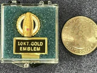 Coca - Cola 5 Years Employee Service 10k Gold Emblem Pin Ruby Still
