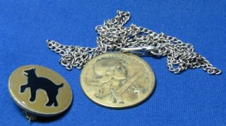 Wwi French Medal On Sterling Dog Tag Chain & 81st Infantry Division Di Unit Pin