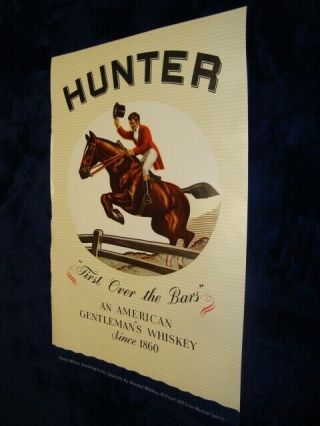 Circa 1950s Hunter’s Rye First Over The Bar Horse Poster,  Version 2