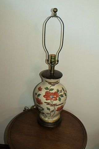 Frederick Cooper Asian Floral Pattern Ginger Jar Table Lamp