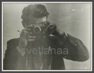1960 Photographer Man Smoking Selfie Self Portrait Mirror Camera Ussr Vtg Photo