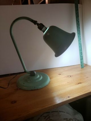 Vintage Art Deco Goose Neck Desk Lamp / Light All