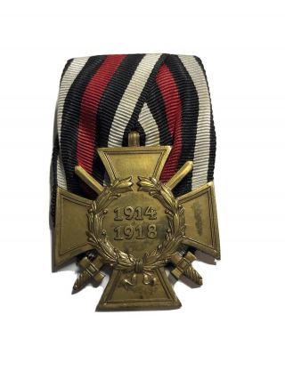 German Honor Cross For The World War 1914 - 1918 - Single Medal Bar