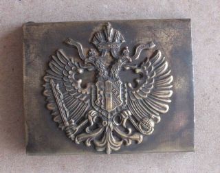 Wwi Austro - Hungarian Brass Belt Buckle / Removable Emblem