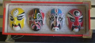 A Set Of 4 Large Chinese Opera Mask