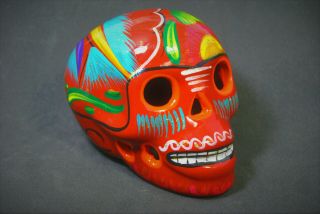 Catrina Day Of The Dead Hand Painted Ceramic Mexican Skull Guerrero Mexico 4 "