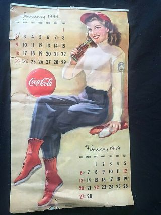 6 Page 1949 Coca Cola Pinup Calendar