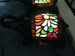 Jj Peng Stained Glass Elephant Table Lamp Night Light 2 Available