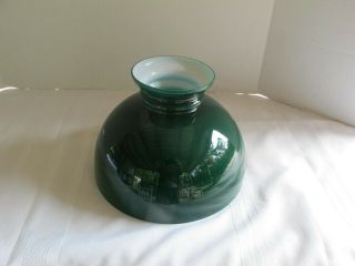 Cased Glass Emerald Green Oil Lamp Shade 10 " Rayo