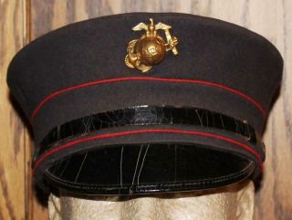Ww I Us Marine Corps Usmc Enlisted Dark Blue Wool Hat Size 7 1/4