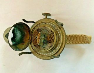 Vintage Flip Top Brass Burner Insert For Oil Lamp With Extra Wicks