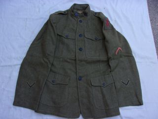 Ww1 Us Army Wool Service Tunic With 90th Division Patch - - 1917 Date