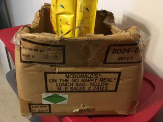 Vintage McDonald ' s Vinyl Lunch Bags 50 count with over shipper Box 3