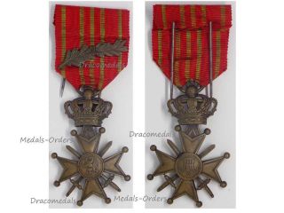 Belgium War Cross Croix Guerre Palms Ww1 Military Medal 1914 1918 Belgian Merit