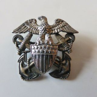 Vintage Wwi Era Sterling Army Officer Home Front Sweetheart Pin Navy Anchor Gp