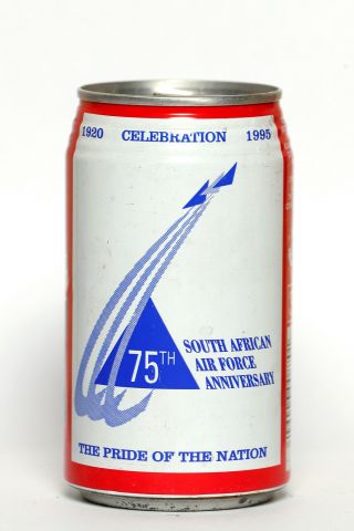 1995 Coca Cola Can From South Africa,  75th Anniversary South African Air Force