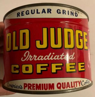 Old Judge Irradiated 1 Lb Key Wind Coffee Tin Can Nos