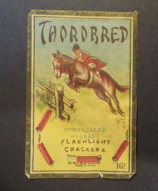 Thorobred Firecracker Pack Label - Vintage Fireworks Labels