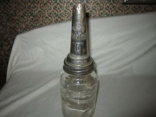 Vintage Gargoyle Mobile Oil " E " Spout & Bottle