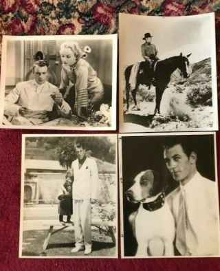 4 Vintage Black & White Photographs Of Gary Cooper 8x10