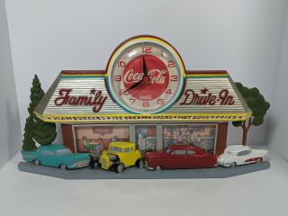 Vintage Coca - Cola Family Drive - In Diner Burlwood Products Haven Quartz Clock