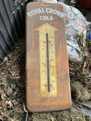 Vintage Royal Crown Cola Thermometer Metal Adverting Thermometer