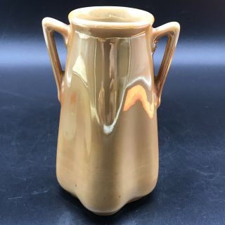 Vintage Lusterware Peach Small Bud Vase Hand Painted Made In Japan