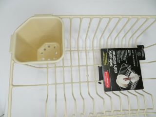 Vintage Rubbermaid Twin Sink Dish Drainer Strainer Drying Rack Almond 6008 2