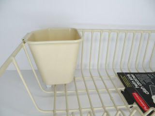 Vintage Rubbermaid Twin Sink Dish Drainer Strainer Drying Rack Almond 6008 3
