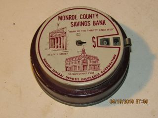 Vintage - Add " O " Bank - Monroe County Savings - Promotional Bank - With Key