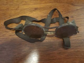 Vtg Welding Goggles Metal Bakelite Steampunk Safety Goggles Mad Max Antique