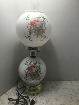 Vintage Blue Gwtw Gone With The Wind Table Lamp Hurricane