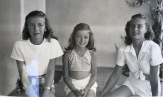 Vintage 1940’s Three School Girls Sisters Photo