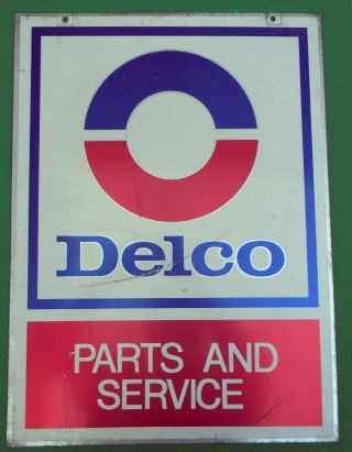 Vintage Ac Delco Parts And Service Double Sided Sign Gm
