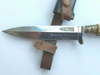 Vintage German Ww1 D.  R.  G.  M.  Deutscher Brummer 42er Knife Anton Wingen Solingen