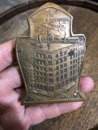 Vintage Sperry Hutchinson Union Square Brass Paper Clip Advertising 1925 Car