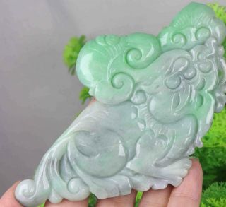 Certified Natural Green（Grade A）jade jadeite Pixiu&Ruyi statue 14551a 如意貔貅 2