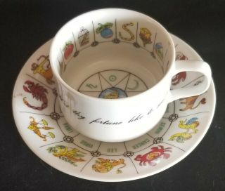 Vintage International Collectors Guild Zodiac Fortune Teller Tea Cup & Saucer